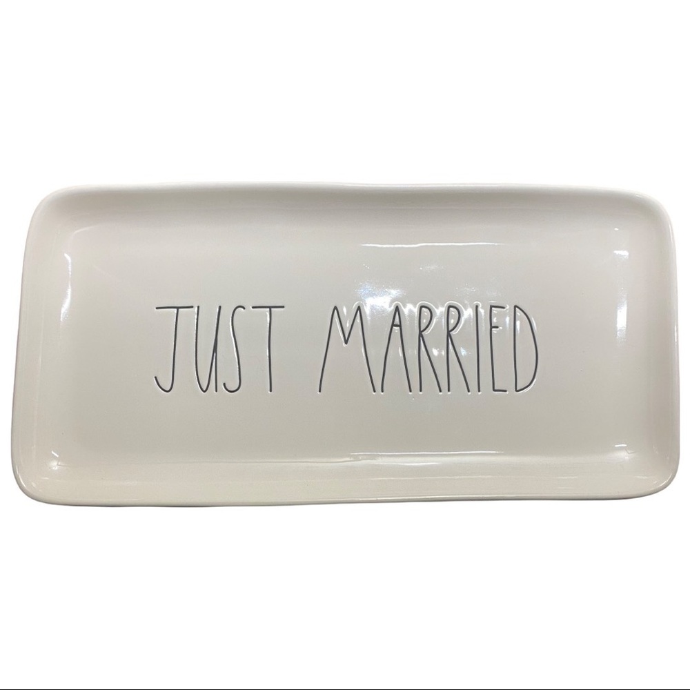 Rae Dunn Just Married Large White Platter NWOT